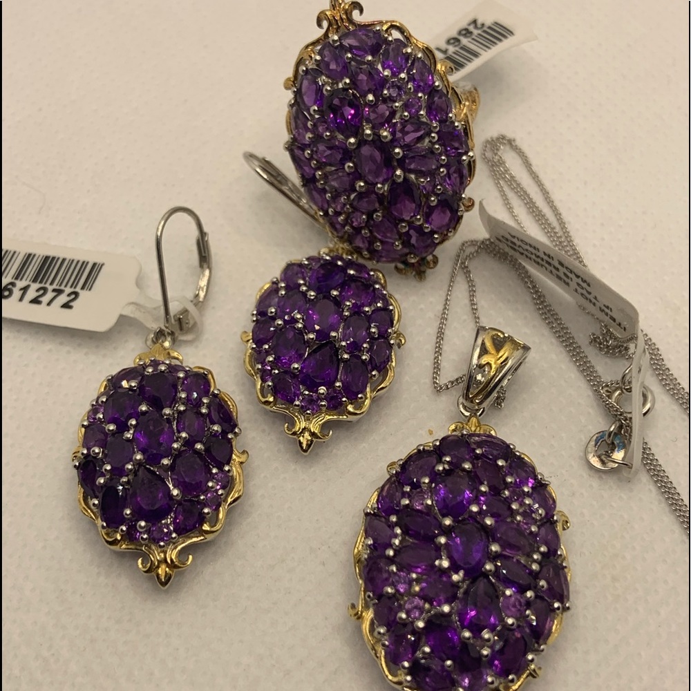AMETHYST JEWELRY SET - Picture 1 of 8
